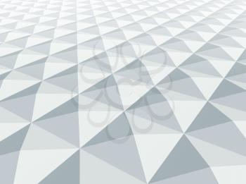 3d abstract architecture background. White square pyramidal cellular surface