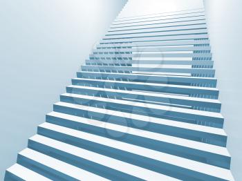 Abstract white 3d interior background with staircase