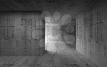 Abstract empty room concrete interior. 3d render