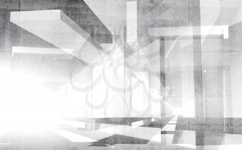 Abstract white 3d interior perspective background illustration
