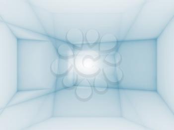 Abstract blue and white geometric digital background, 3d render illustration