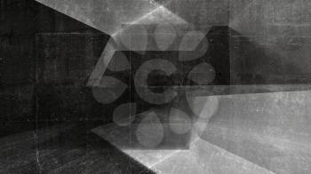 Abstract industrial concrete background with multi exposure effect, 3d render illustration