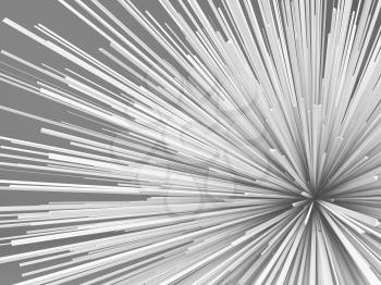Abstract explosion shaped white object. 3d render illustration