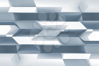 Abstract blue and white digital background with geometric pattern. 3d rendering illustration