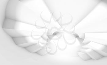 Abstract white 3d background with round structure. Digital illustration