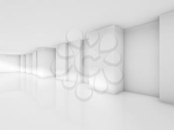Abstract modern white interior design with corners. Architectural background, 3d illustration