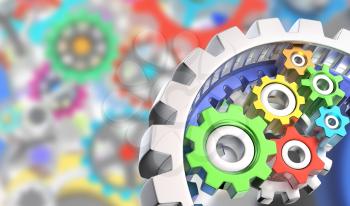 Mechanism of various colorful gears