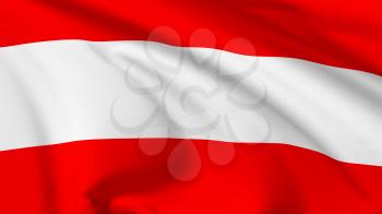 National flag of Republic of Austria flying in the wind, 3d illustration closeup view