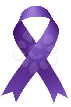 Purple Ribbon isolated on white background Purple Day epilepsy awareness symbol of Supporting Epilepsy Around The World. International epilepsy solidarity day 3D illustration