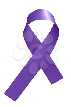 Purple Ribbon isolated on white background Purple Day epilepsy awareness symbol of Supporting Epilepsy Around The World, International epilepsy solidarity day 3D illustration