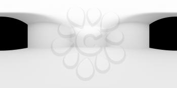 HDRI environment map of inner space of white studio room or light box studio tool simple 360 degrees spherical panorama background, 3d equirectangular illustration