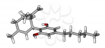 Optimized molecular model of Cannabidiol, the constituent of the cannabis plant