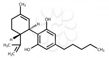 Structural formula of Cannabidiol, the constituent of the cannabis plant