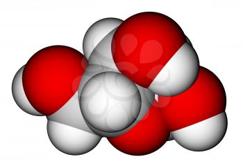 Deoxyribose, a precursor to DNA. 3D molecular model