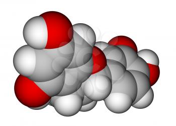 Optimized molecular structure of epicatechin, a natural antioxidant found in plants