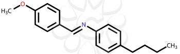 MBBA, a liquid crystal molecule isolated on a white background