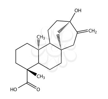 Structural formula of steviol drawn on a white background