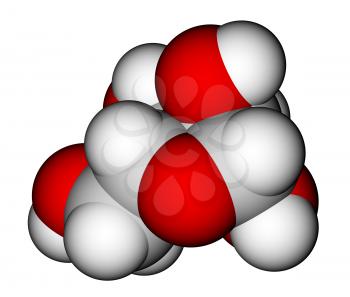 Ribose, a precursor to RNA. Space filling molecular model