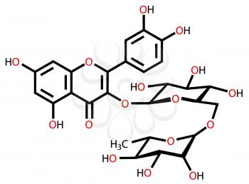 Rutin structural formula drawn on a white background