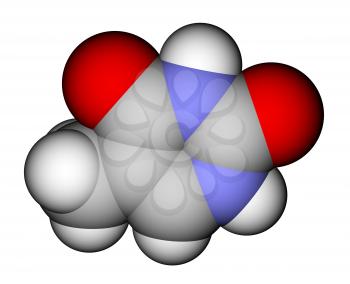 Nucleobase thymine space filling molecular model