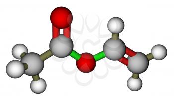 Vinyl acetate 3D molecular structure