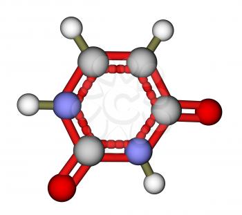 Nucleobase uracil molecular structure