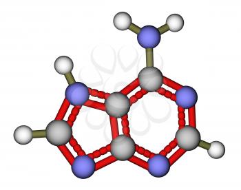 Nucleobase adenine molecular structure