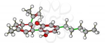 Optimized molecular model of Cannabidiol, the constituent of the cannabis plant