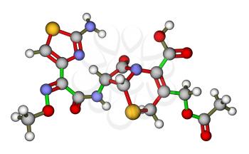 Cefotaxime, a cephalosporin antibiotic. Molecular structure