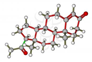 Calculated molecular structure of progesterone