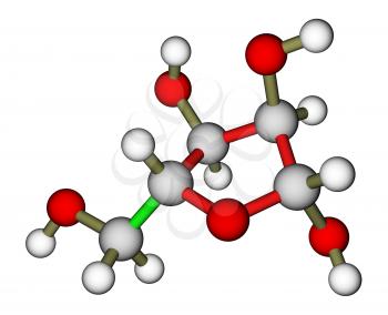 Ribose, a precursor to RNA. Molecular structure