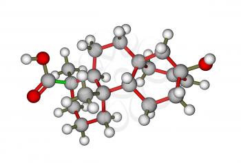 Optimized moleculal model of steviol, the compoun found in the stevia plant