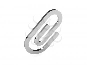 Clip icon over white background. Concept 3D illustration.