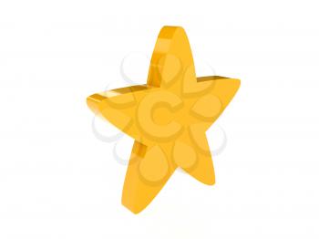 Star icon over white background. Concept 3D illustration.