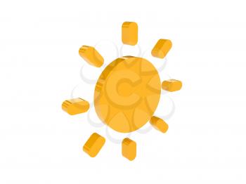 Sun icon over white background. Concept 3D illustration.