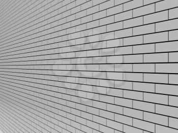 Gray Brick Wall. Concept 3D illustration.