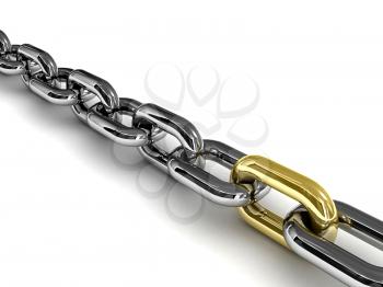 Strong link. Concept 3D illustration.