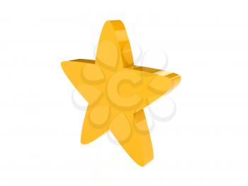 Star icon over white background. Concept 3D illustration.