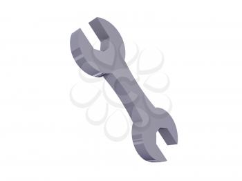 Wrench icon over white background. Concept 3D illustration.