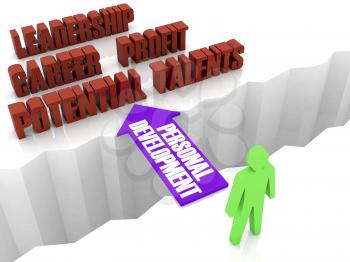 Personal development is the bridge to successful life. Concept 3D illustration.