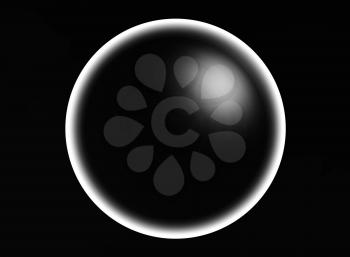 Horizontal black and white sphere ball illustration hd