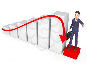 Character Fail Meaning Lack Of Success And Business Person 3d Rendering