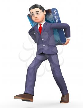 Debit Card Showing Broke Financial And Render 3d Rendering