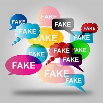 Fake News On Multiple Speech Balloons 3d Illustration
