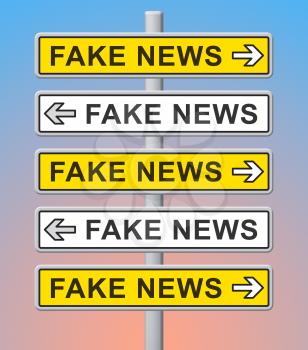 Fake News Signs Pointing Both Ways 3d Illustration