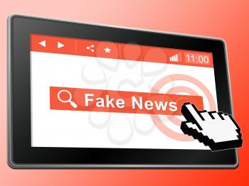 Fake News Search On Tablet Computer 3d Illustration