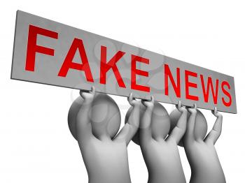 Fake News Message Meaning Untrue 3d Illustration