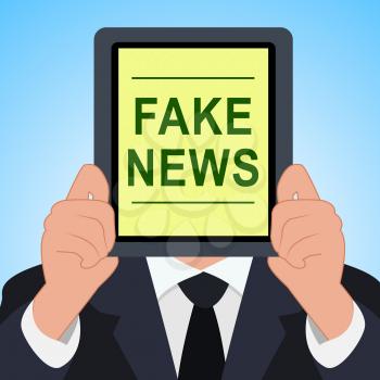Fake News Tablet Meaning Alternative Facts 3d Illustration