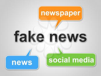 Fake News Words Meaning Misleading Facts 3d Illustration