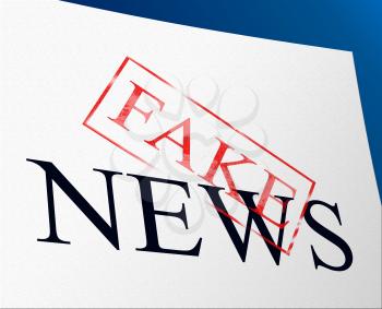 Fake News Stamp On Piece Of Paper 3d Illustration